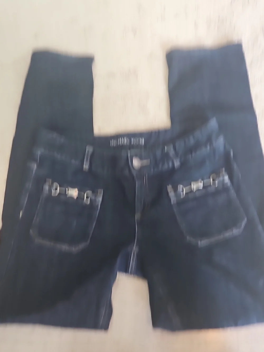 womens sz 8 michael kors jeans buckle front pockets 33 in inseam excellent